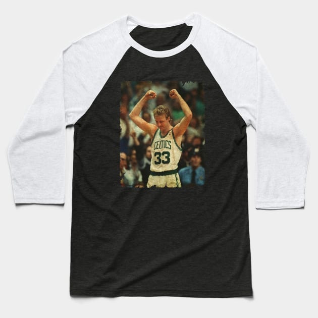 Larry Bird in Celtics Baseball T-Shirt by MJ23STORE